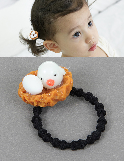 Fashion Yellow+black+white Duck Egg&chicken Shape Decorated Simple Hair Band