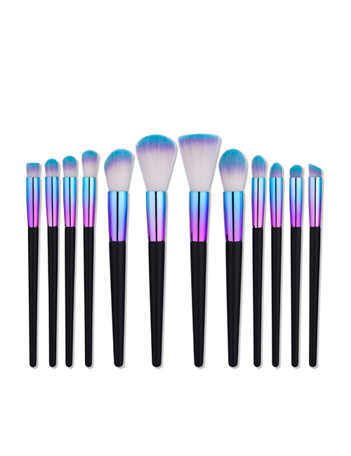 Fashion Multi-color Cone Shape Decorated Simple Makeup Brush (12 Pcs)