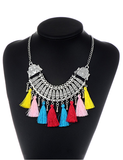 Fashion Multi-color Diamond&tassel Decorated Color Matching Jewelry Sets