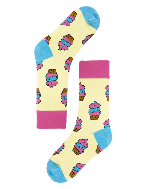 Lovely Multicolor Cake Pattern Decorated Socks