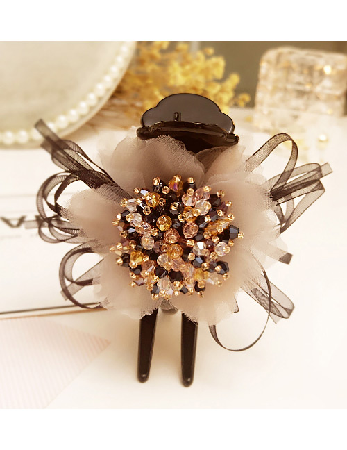 Fashion Beige Flower Shape Decorated Hairpin