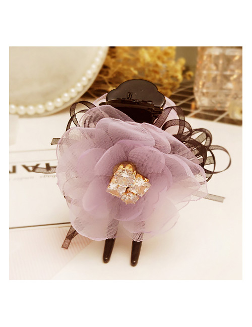 Fashion Purple Flower Shape Decorated Hairpin