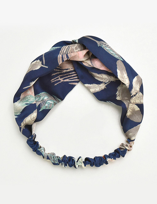 Fashion Navy Leaf Pattern Decorated Hair Band