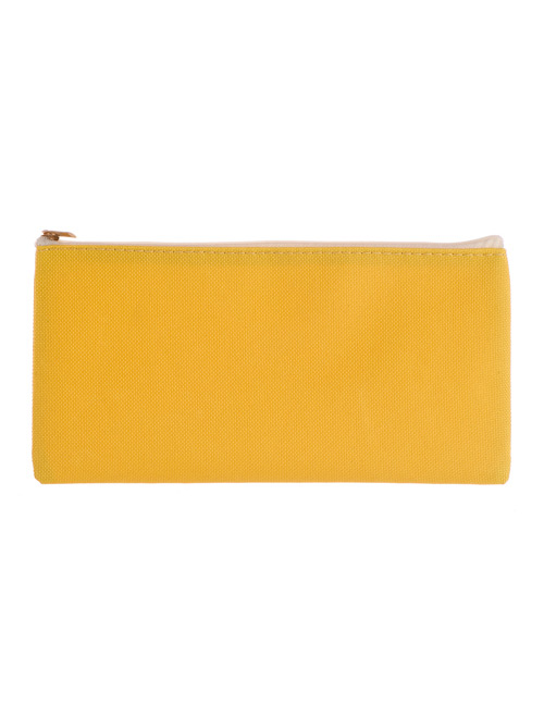 Fashion Yellow Square Shape Decorated Cosmetic Bag