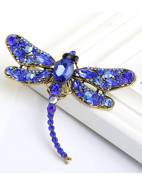 Fashion Blue Dragonfly Shape Decorated Brooch