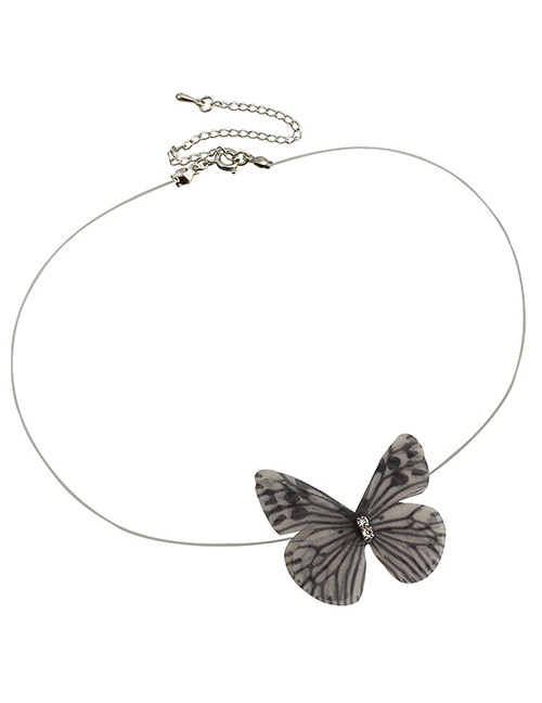 Fashion Black Butterfly Decorated Simple Choker