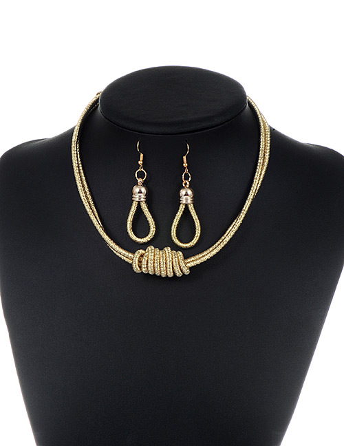 Fashion Gold Color Pure Color Decorated Jewelry Set
