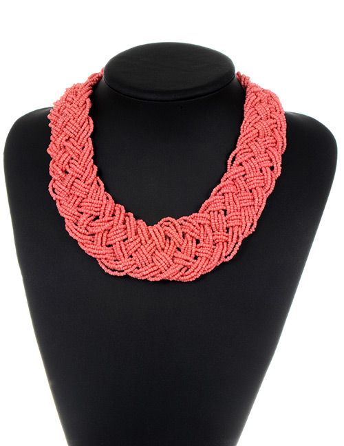 Fashion Pink Pure Color Decorated Necklace