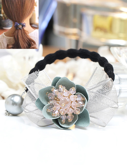 Fashion Green Bowknot&flower Decorated Hair Band