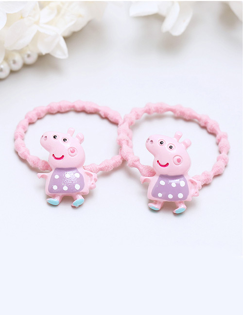 Lovely Pink+purple Little Pigs Decorated Hair Band(2pcs)