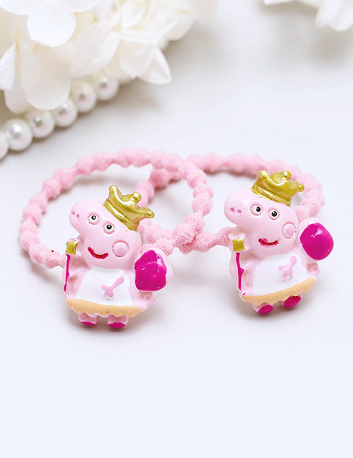 Lovely Plum Red+yellow Crown&pigs Decorated Hair Band(2pcs)