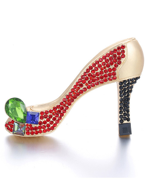 Fashion Red High Heels Shape Decorated Simple Brooch