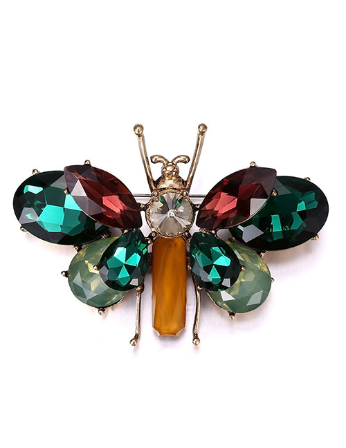 Fashion Green Insect Shape Decorated Simple Brooch