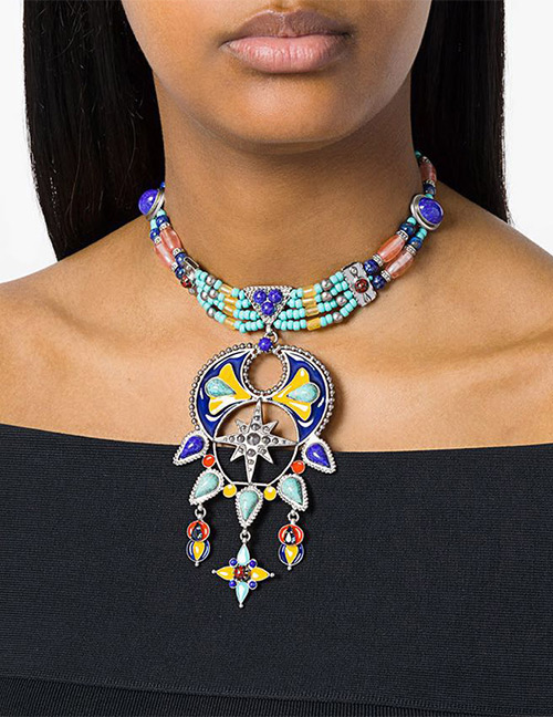 Bohemia Multi-color Hollow Out Decorated Necklace