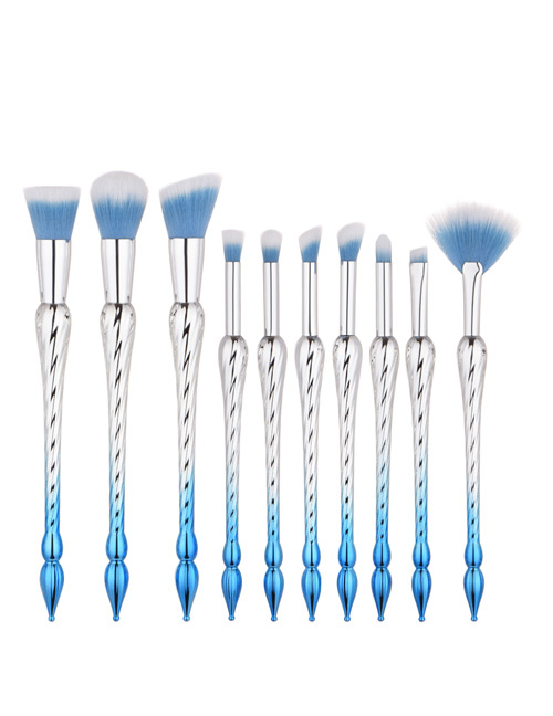 Lovely Blue Color-matching Decorated Brush (10pcs)