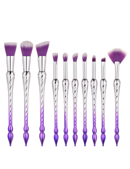 Lovely Purple Color-matching Decorated Brush (10pcs)