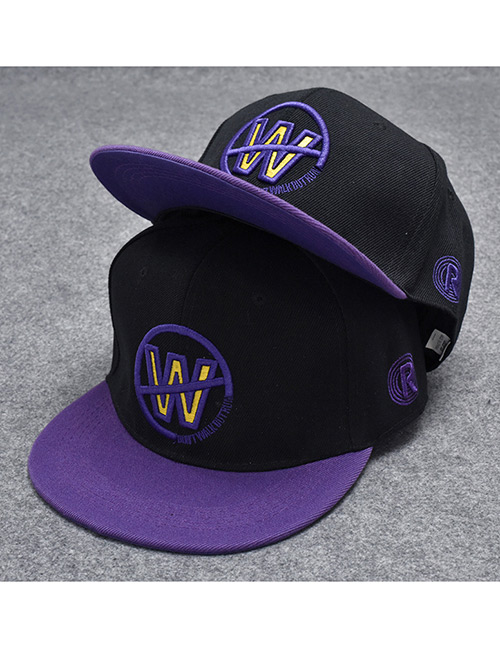 Trendy Purple Letter W Pattern Decorated Hip-hop Cap(adjustable)