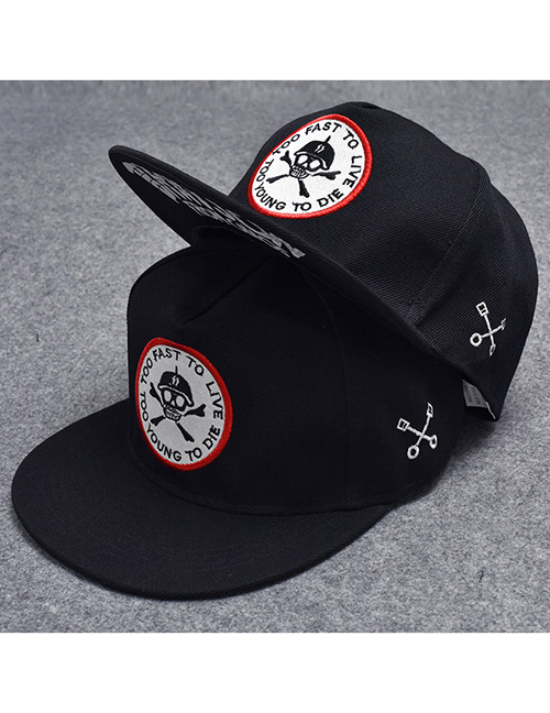 Trendy Black Skeleton Pattern Decorated Hip-hop Cap(adjustable)
