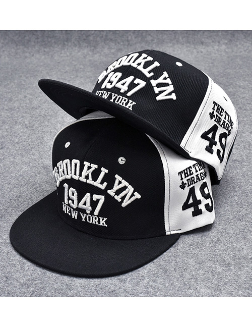 Trendy White+black Letter Pattern Decorated Hip-hop Cap(adjustable)