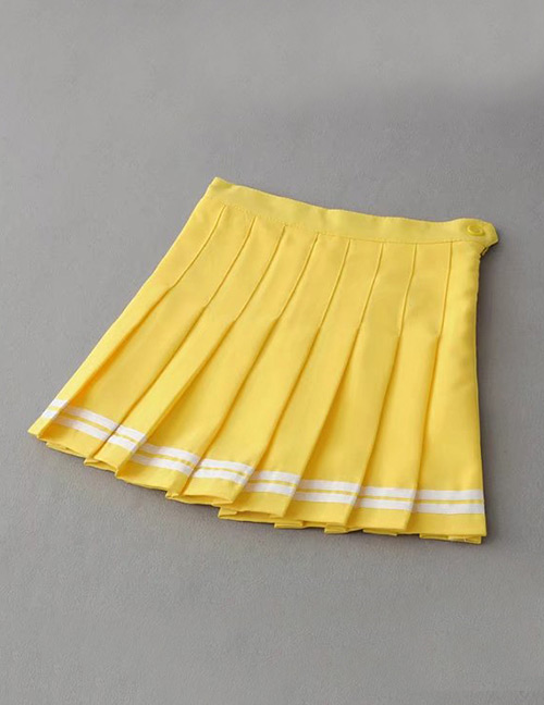 Fashion Yellow Pure Color Decorated Skirt