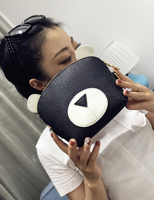 Cute Black Panda Shape Decorated Bag