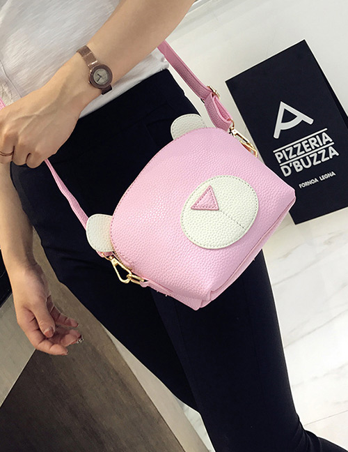 Cute Pink Panda Shape Decorated Bag