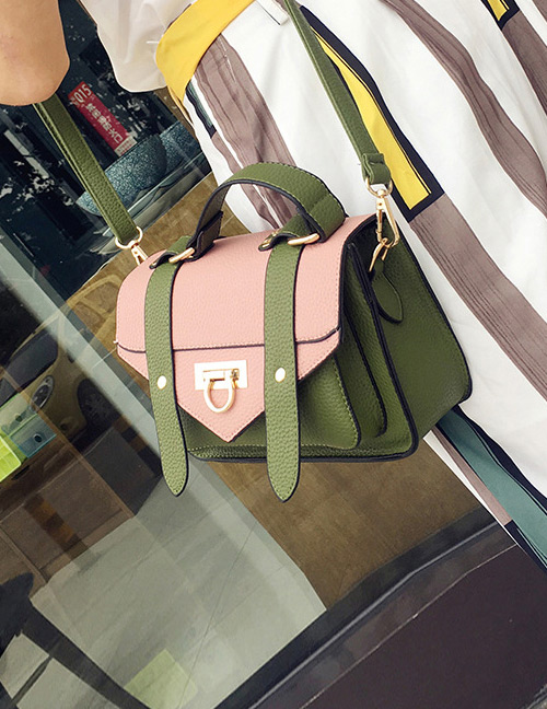 Fashion Pink Color-matching Decorated Bag