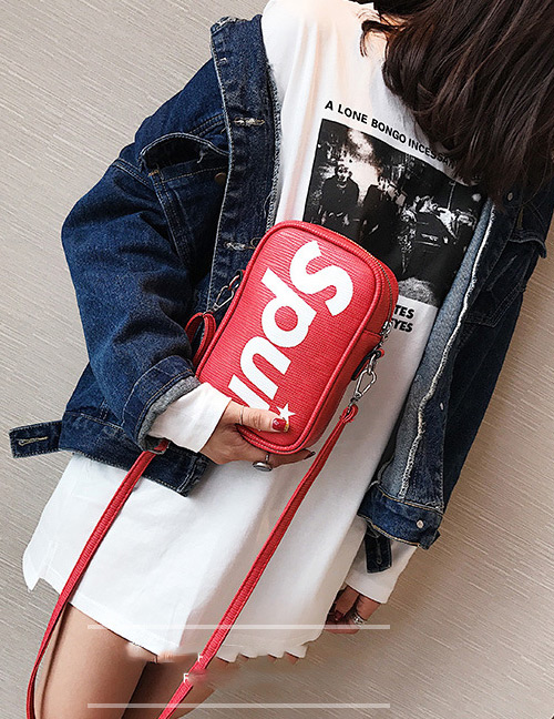 Fashion Red Letter Decorated Bag