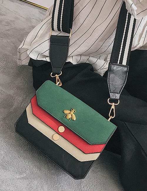 Elegant Green Bee Shape Decorated Bag