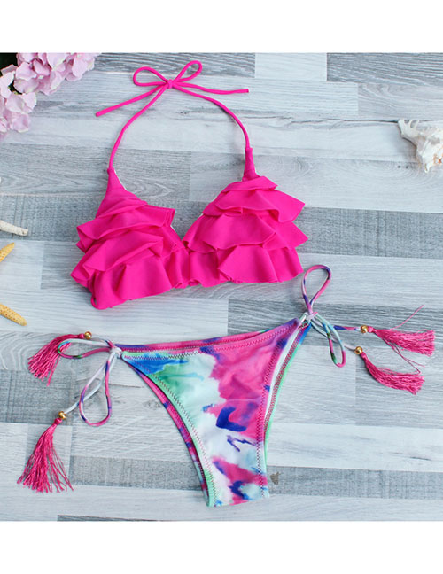Lovely Pink Tassel Decorated Swimwear