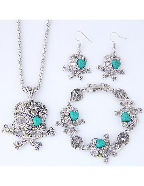 Lovely Blue Skeleton Shape Decorated Jewelry Sets