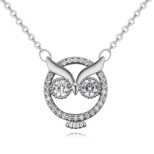 Lovely Silver Color Owl Shape Decorated Necklace