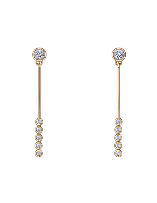 Elegant Gold Round Shape Decorated Earrings