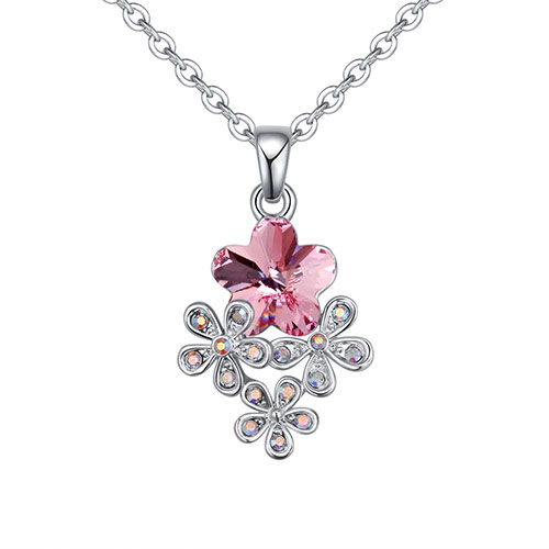 Fashion Pink Flower Shape Decorated Necklace