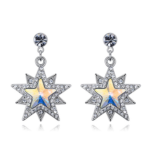 Fashion Multi-color Star Shape Decorated Earrings
