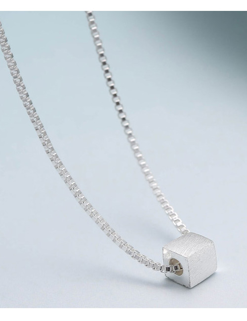 Fashion Silver Color Square Shape Decorated Necklace