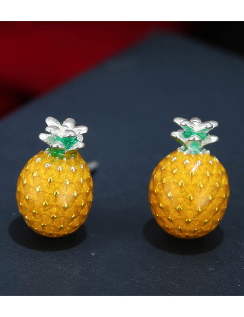 Fashion Yellow Pineapple Shape Decorated Simple Earrings