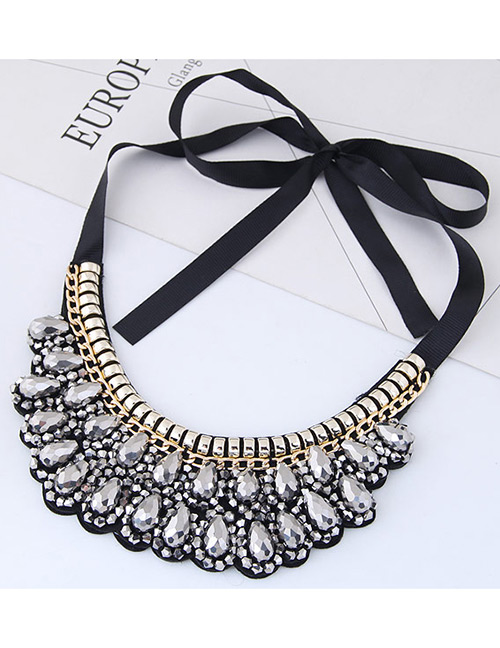 Trendy White Pure Color Decorated Collar Necklace