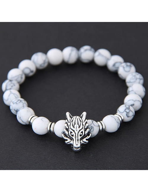 Elegant White Leopard Shape Decorated Bracelet