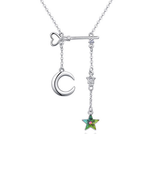 Elegant Multi-color Key Shape Decorated Necklace