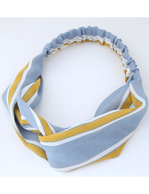 Fashion Yellow+blue Stripe Pattern Decorated Headband