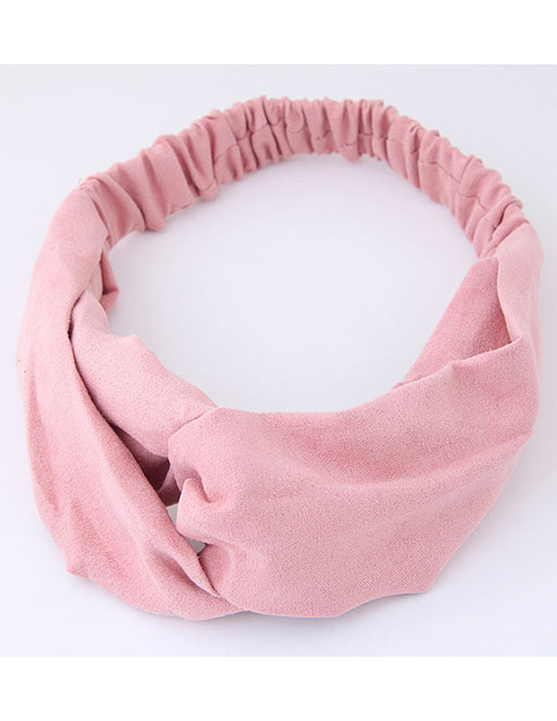 Fashion Pink Pure Color Decorated Headband