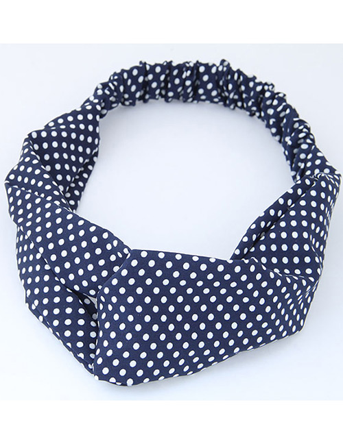Fashion White+blue Spot Pattern Decorated Headband