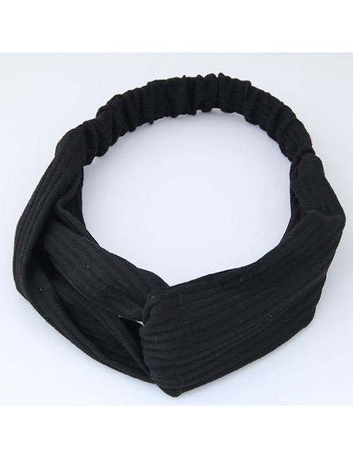 Fashion Black Pure Color Decorated Headband