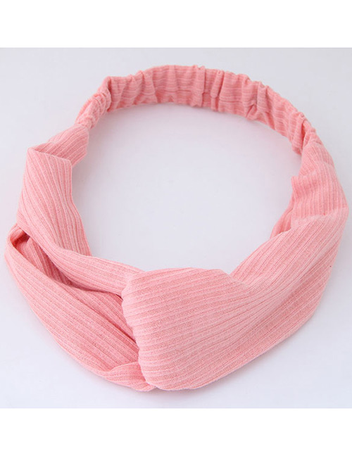 Fashion Pink Pure Color Decorated Headband