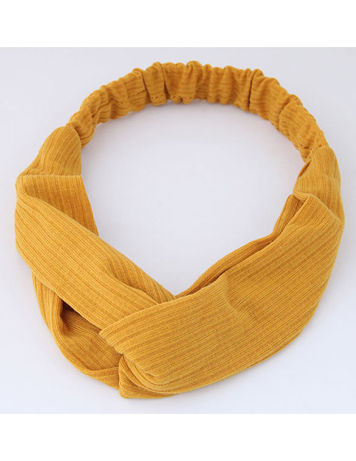 Fashion Yellow Pure Color Decorated Headband