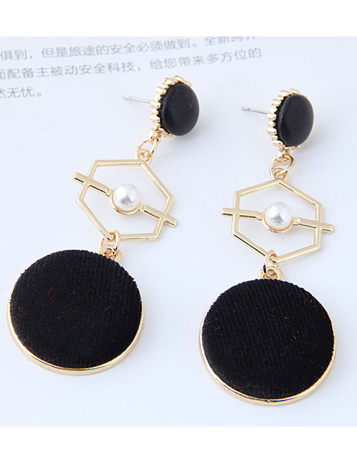 Vintage Black Hollow Out Decorated Earrings