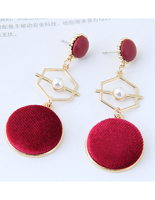 Vintage Red Hollow Out Decorated Earrings