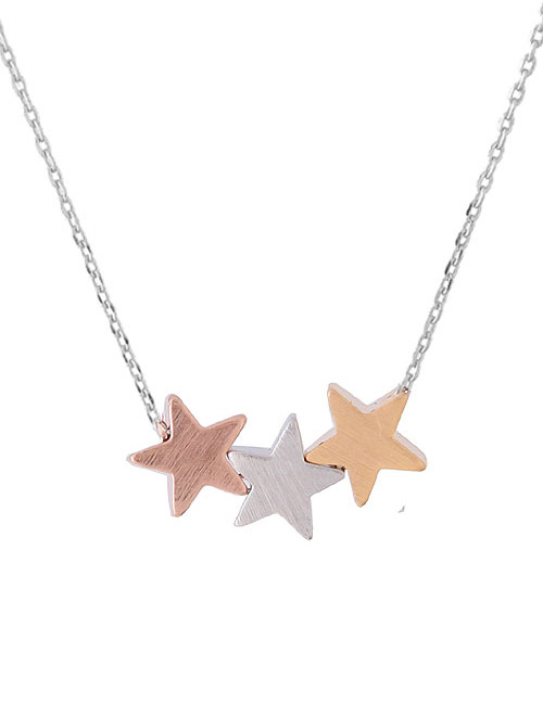 Elegant Multi-color Star Shape Decorated Necklace