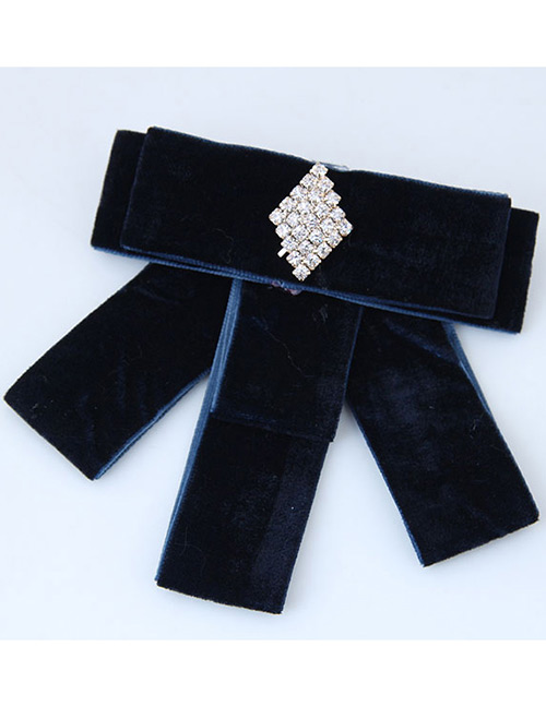 Vintage Navy Diamond Decorated Brooch